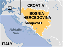 Map of Bosnia-Herceg