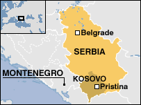 Map of Serbia/ Mont.