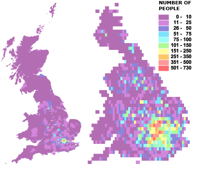 Concentrations of people born in Ex-Yugoslavia