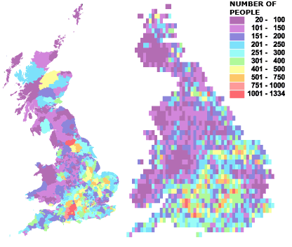 Concentrations of people born in Germany