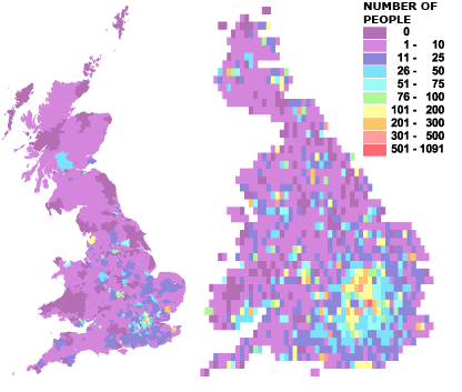 Concentrations of people born in Greece