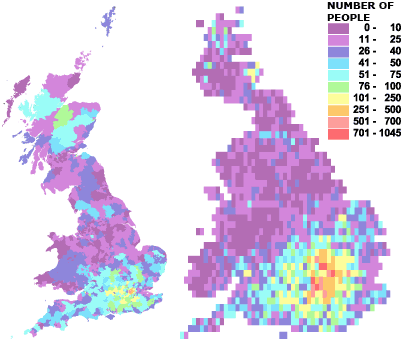 Concentrations of people born in New Zealand