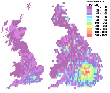 Concentrations of people born in North Africa