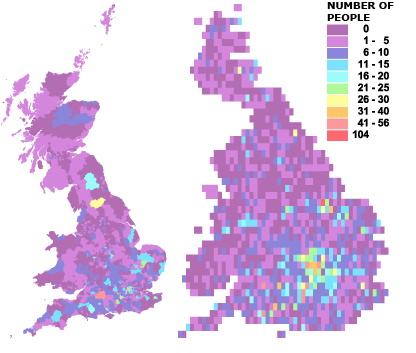 Concentrations of people born in Other Oceania