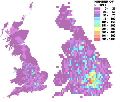 Concentrations of people born in Poland