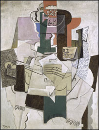 毕加索：《水果盘、瓶子和小提琴》