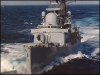 HMS Liverpool at sea