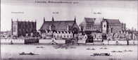 line drawing of Westminster Palace in 1647