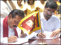 JVP and Rajapaksa signed an MoU in 2005