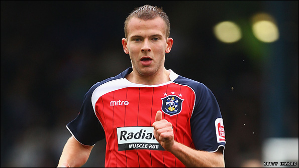 Jordan Rhodes in action for Huddersfield Town