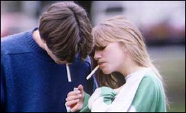 Young ,an & woman about to light up