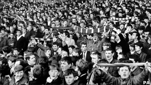 The Kop end of Anfield, circa 1969