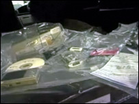 material apreendido pela polícia