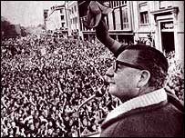 سلوادور آئندے خطاب کرتے ہوئے