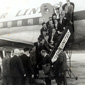 The Derry City football team boarding a plane at Aldergrove in 1965