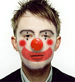 Thom Yorke in clown makeup