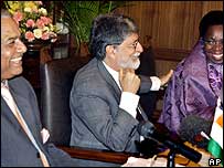 ministros Sinha, Amorim e Dlamini-Zuma