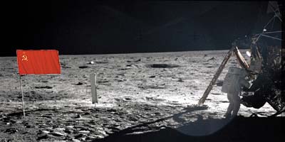 an image of the moon landing.