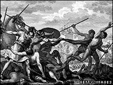 Roman army under Scipio Africanus defeats Carthaginians at Battle of Zama in Tunisia, ending Second Punic War, 19 Oct 202BC