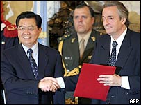Hu Jintao e Nestor Kirchner