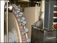 Cans on the production line