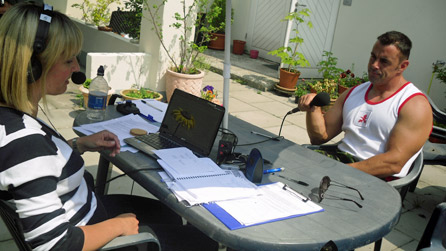 Staff Sergeant Hughes talks to Louise