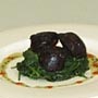 black pudding and spinach salad