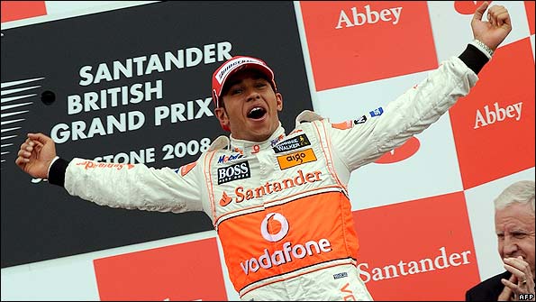 Lewis Hamilton won the 2008 British Grand Prix