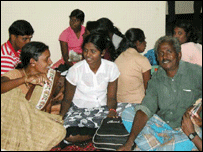 Former LTTE child soldiers with relatives (file photo)