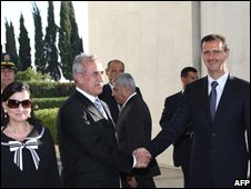 بشار اسد(راست) و میشل سلیمان 