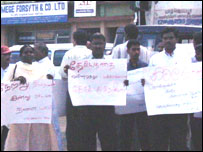 Journalists protest in Jaffna