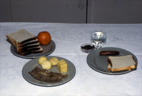 Examples of food quantities served to Blackburn school children, compared to 1930s workhouse meals