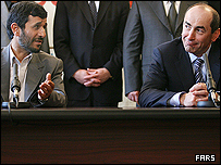 محمود احمدی نژاد و روبرت کوچاریان رئیس جمهور ارمنستان