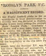 'A Magnificent Record': A newspaper article about Rosslyn Park during the war years