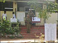 A polling station in Colombo