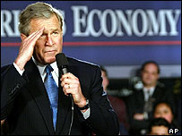 O presidente Bush discursa sobre a economia americana