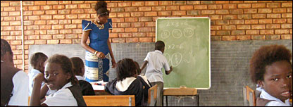 A classroom in a South Africa farm school