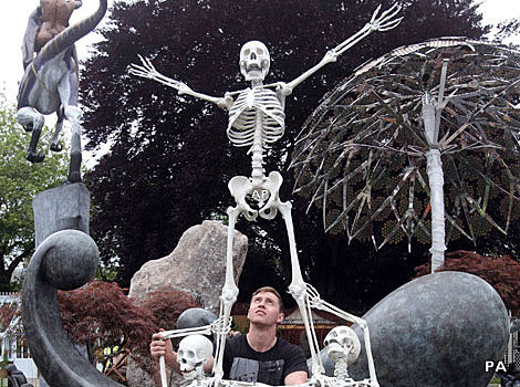 Skeletons in the Sculpture Park, Chelsea Flower Show, London