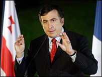 Tổng thống Gruzia tại cuộc họp báo hôm 8/9