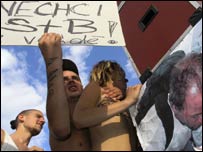 Protest proti zásahu na CzechTek