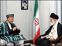 کرزی و آيت الله خامنه ای 
