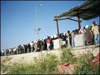 posto de controle em Nablus, na Cisjordânia