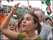 The clashes in Bucharest followed a largely peaceful protest outside parliament