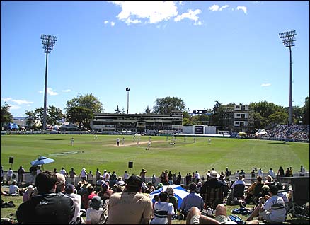 Sunshine at the First Test in Hamilton