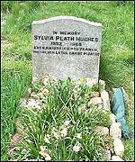Sylvia Plath's grave in Heptonstall churchyard