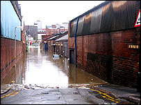 Flooding at Kelham Island, Sheffield, June 2007