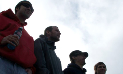 Amigos. Ronan, Jay, Nico and Shimmy line up at the Causeway. Pic: Mar 07