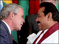 President Bush with President Rajapaksa