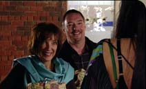 Alanna opens the door to her parents