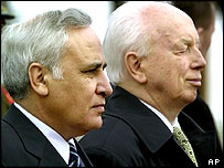 Moše Kacav a Ferenc Madl